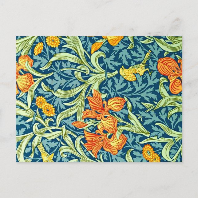 Iris, beliebtes Design von William Morris, Postkarte (Vorderseite)