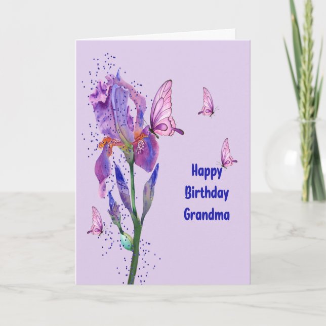 Iris Birthday Card für Oma Karte (Vorderseite)