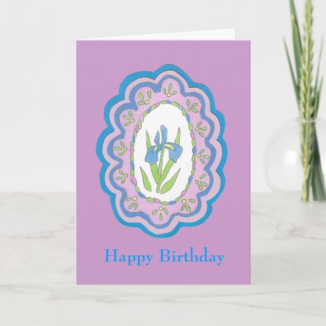 Iris Birthday Card Karte (Vorderseite)