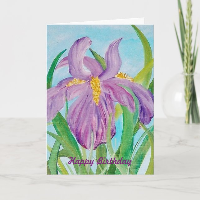 Iris Birthday Card Karte (Vorderseite)