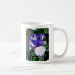 Iris ~ Blau und Weiß Kaffeetasse