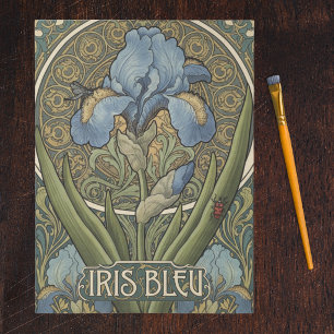 Iris Bleu Französischer Stil Art Nouveau Blaue Sch Seidenpapier