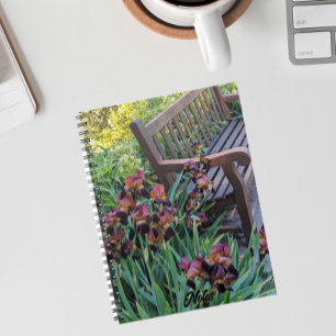 Iris Blooms und Garden Park Benale Notizblock