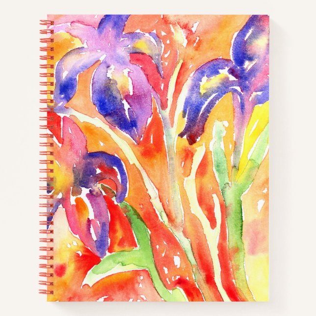 Iris Blume Aquarellmalerei Notizbuch (Vorderseite)