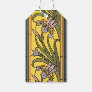 Iris Blume Art Nouveau Glass Blue Gold Geschenkanhänger