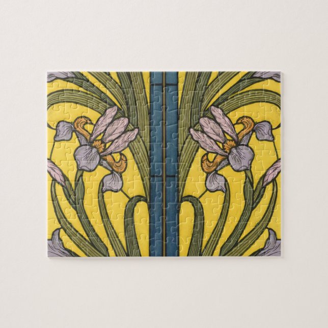 Iris Blume Art Nouveau Glass Pattern (Horizontal)