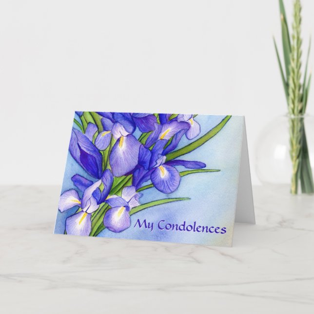 Iris Blume Beileidsbekundungen für benutzerdefinie Feiertagskarte (Vorderseite)