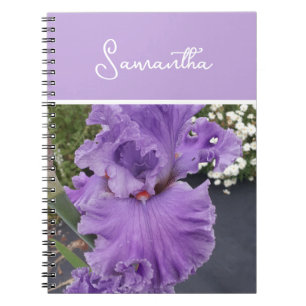 Iris Blume Blume Lila Lavender Lilac Schürze Notizblock
