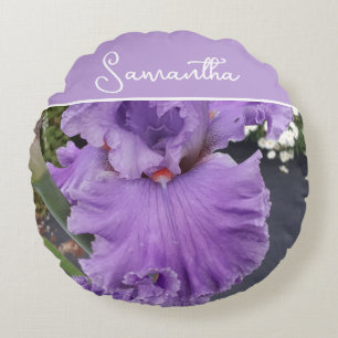 Iris Blume Blume Lila Lavender Lilac Schürze Rundes Kissen