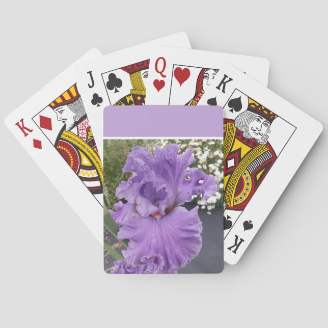Iris Blume Blume Lila Lavender Lilac Schürze Spielkarten (Rückseite)