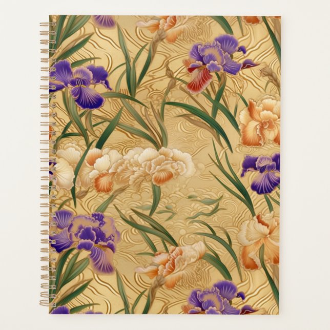 Iris Blume Chiyogami Planner Planer (Vorderseite)