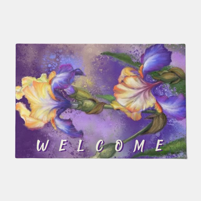Iris Blume Doormat Irises Fußmatte (Vorderseite)