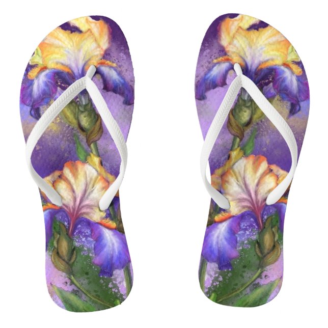 Iris-Blume Flip Flops mit Irises (Fußbett)