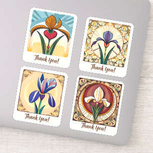 Iris Blume Groovy Retro Personalisiert Aufkleber