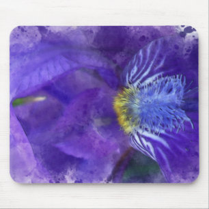 Iris Blume Lila Wasserfarbe Mousepad