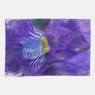 Iris Blume Lila Watercolor Geschirrtuch