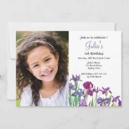Iris Blume Mädchen Geburtstagsgeschenk Foto Einladung