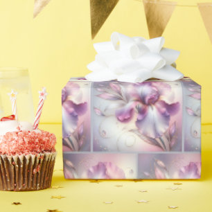Iris-Blume mit Goldschmiedearbeiten Geschenkpapier