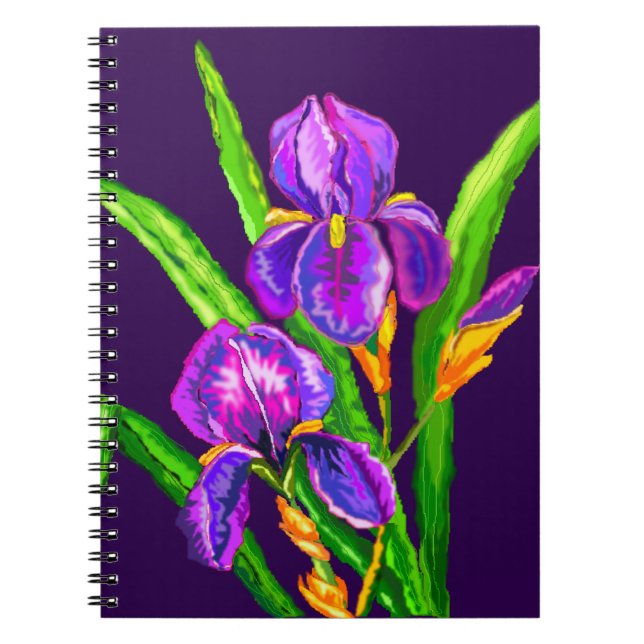 Iris-Blume-Notebook - Benutzerdefinierte Farben -  Notizblock (Vorderseite)