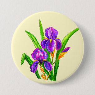 Iris-Blume-Schaltfläche Irische - Farbe - Text Button