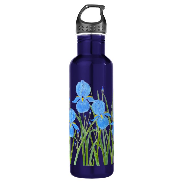 Iris Blume Wasser Flasche Edelstahlflasche (Vorderseite)