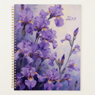 Iris-Blumen-Spiral-Planer Botanisch Frühling Planer