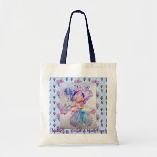 Iris Blumendenken in Aquarellfarben Tragetasche