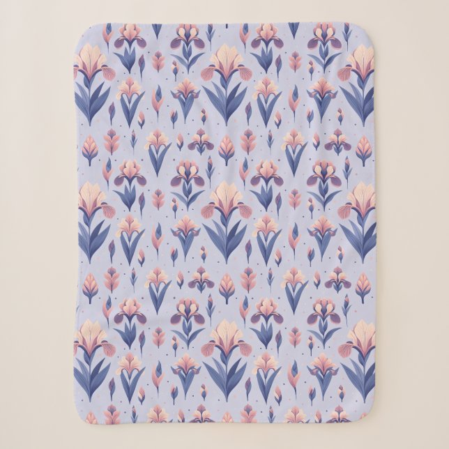 Iris-Blumenmuster Sherpadecke (Vorderseite)