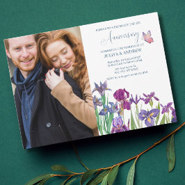 Iris Blumenpaar Foto Jubiläumsfeier  Einladung