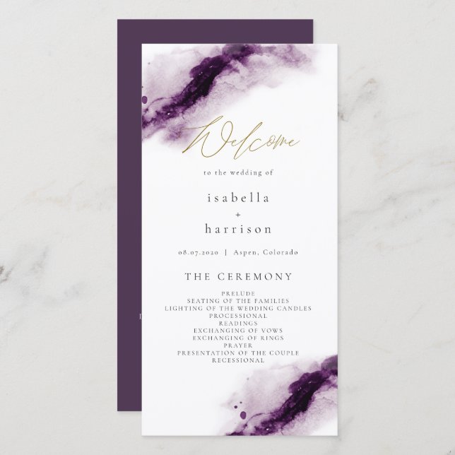 IRIS | Boho Plum Lila Watercolor Splash Programm (Vorne/Hinten)