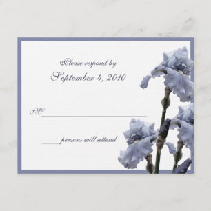 Iris Bouquet/Blue RSVP Karte