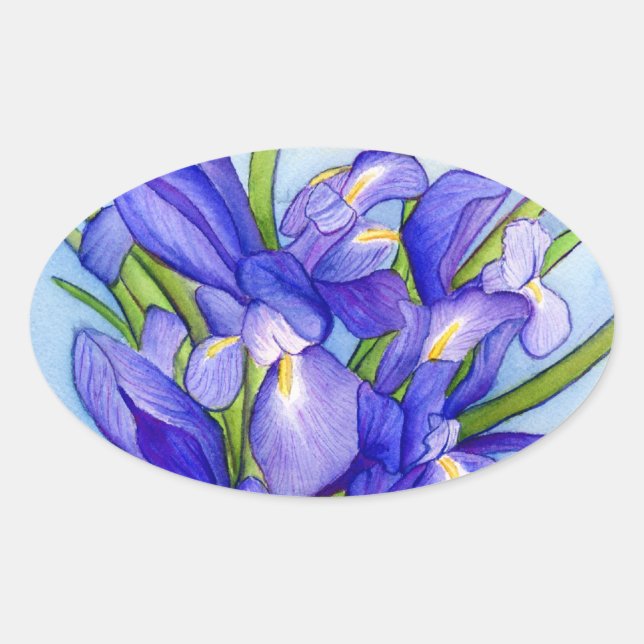 Iris Bouquet Blume Painting Sticker (Vorderseite)