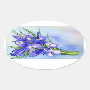 Iris Bouquet Blume Painting Sticker