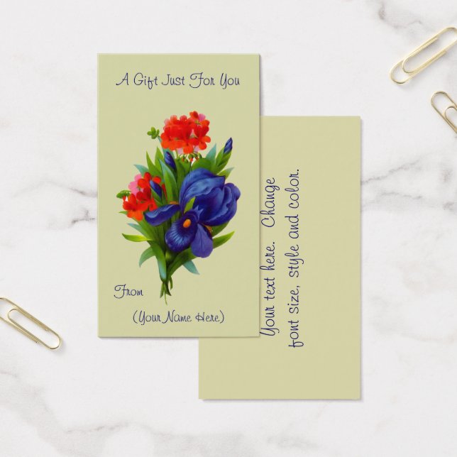 Iris Bouquet Blume Personalisierte Geschenkkarte (Büro)