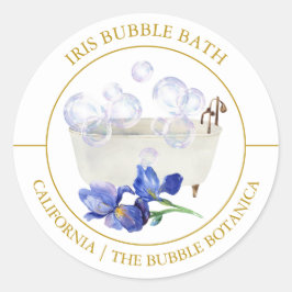 Iris Bubble Bath-Label Runder Aufkleber