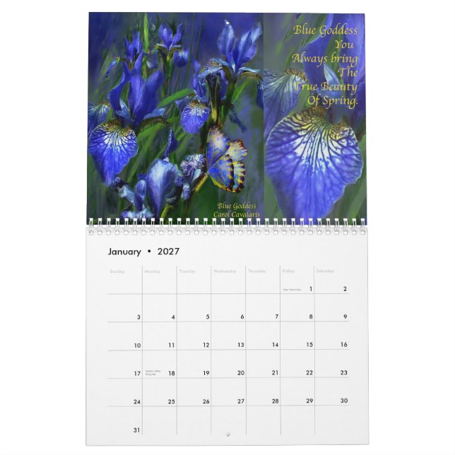 Iris - calendrier de la collection 2 pour 2010 (Jan 2027)