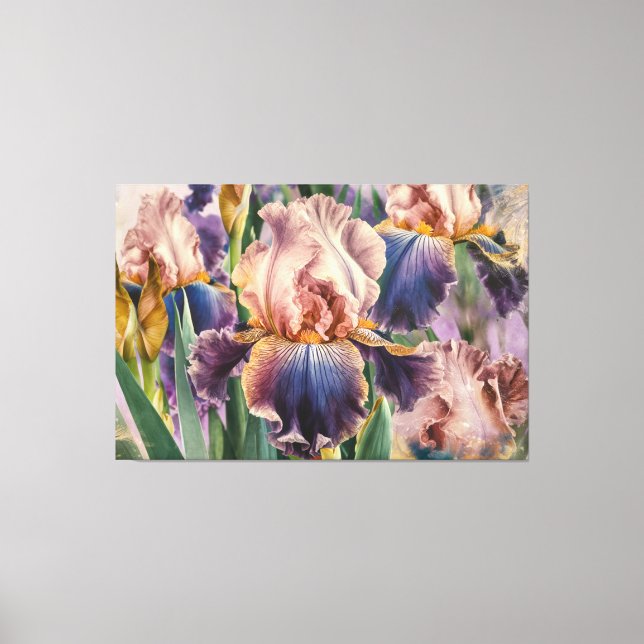 *~* IRIS Fantasy Floral TV2 Stretched Canvas Print Leinwanddruck (Vorderseite)