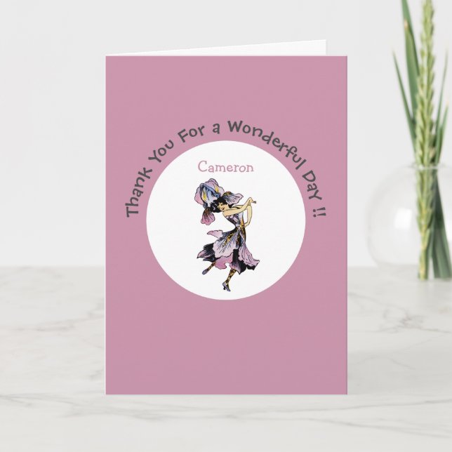 Iris - Fleur-de-Lis Whimsical Blume Party Supply Dankeskarte (Vorderseite)