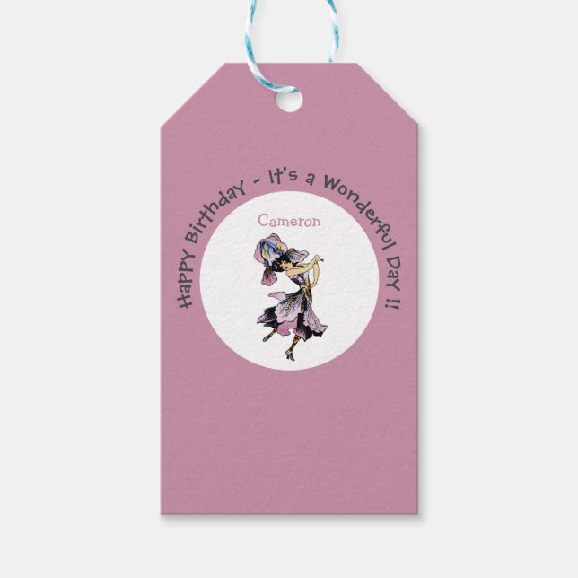 Iris - Fleur-de-Lis Whimsical Blume Party Supply Geschenkanhänger (Vorderseite)