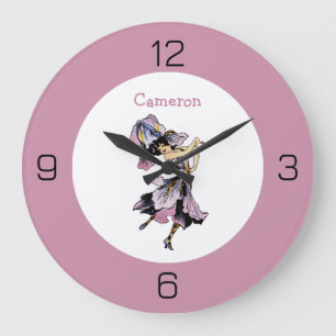 Iris - Fleur-de-Lis Whimsical Blume Party Supply Große Wanduhr