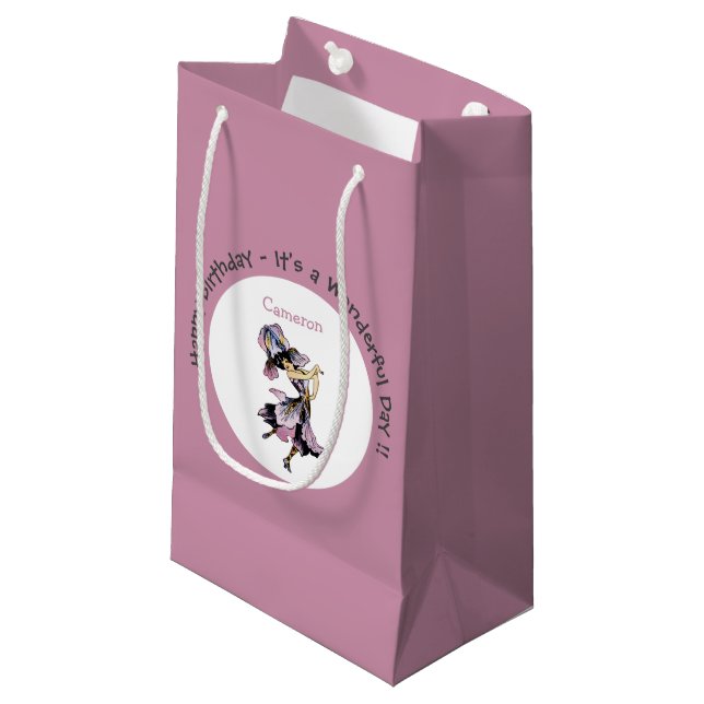 Iris - Fleur-de-Lis Whimsical Blume Party Supply Kleine Geschenktüte (Vorderseite Schrägansicht)
