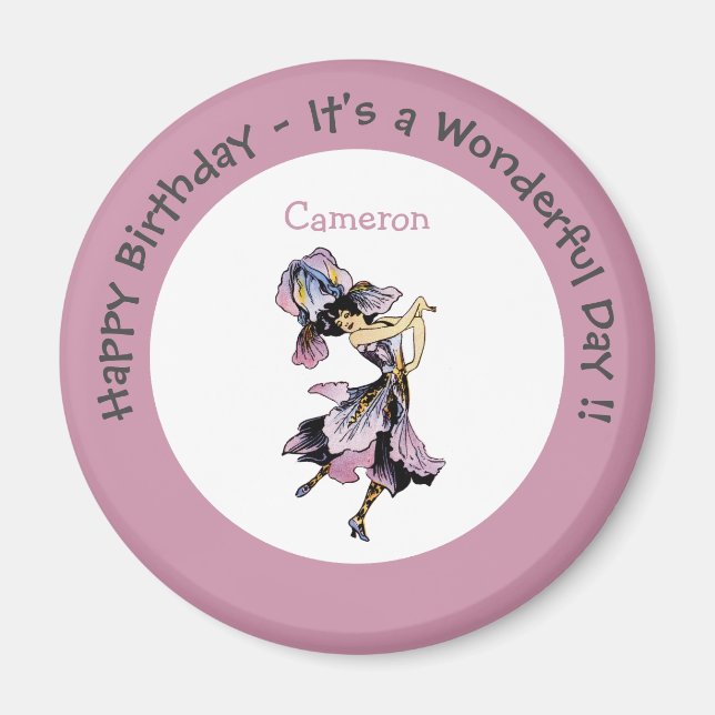 Iris - Fleur-de-Lis Whimsical Blume Party Supply Magnet (Vorne)