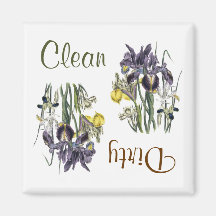 Iris Fleurs Lave-vaisselle Magnet