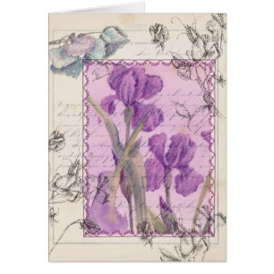 Iris Fleurs Plante style victorien Collage