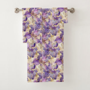 Iris Floral Mariage Romantique Violet Or