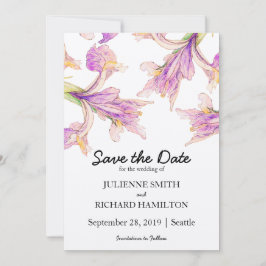 Iris floral Moderne botanische Hochzeit retten Dat Save The Date