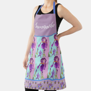 Iris Floral Shabby Chic Lila Aqua Lavender Schürze
