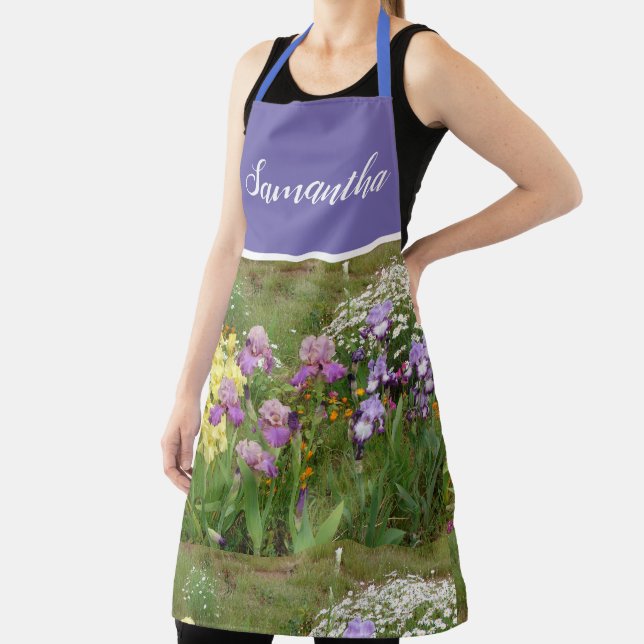 Iris Floral Shabby Chic Lila Blumenmuster Schürze (InSitu)