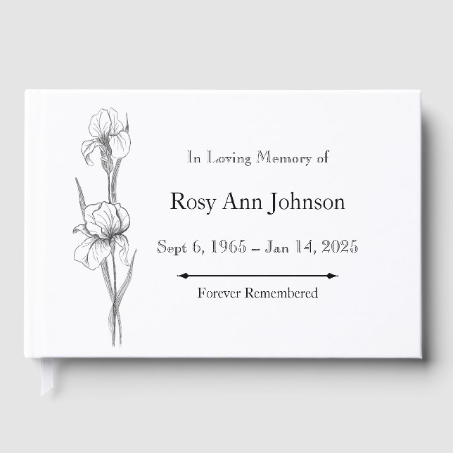 Iris Funeral Guest Book - In Love Memory Gästebuch (Vorderseite)