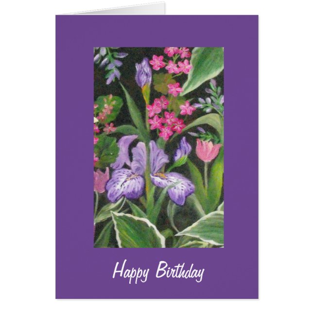Iris Garden Birthday Card (Vorne)